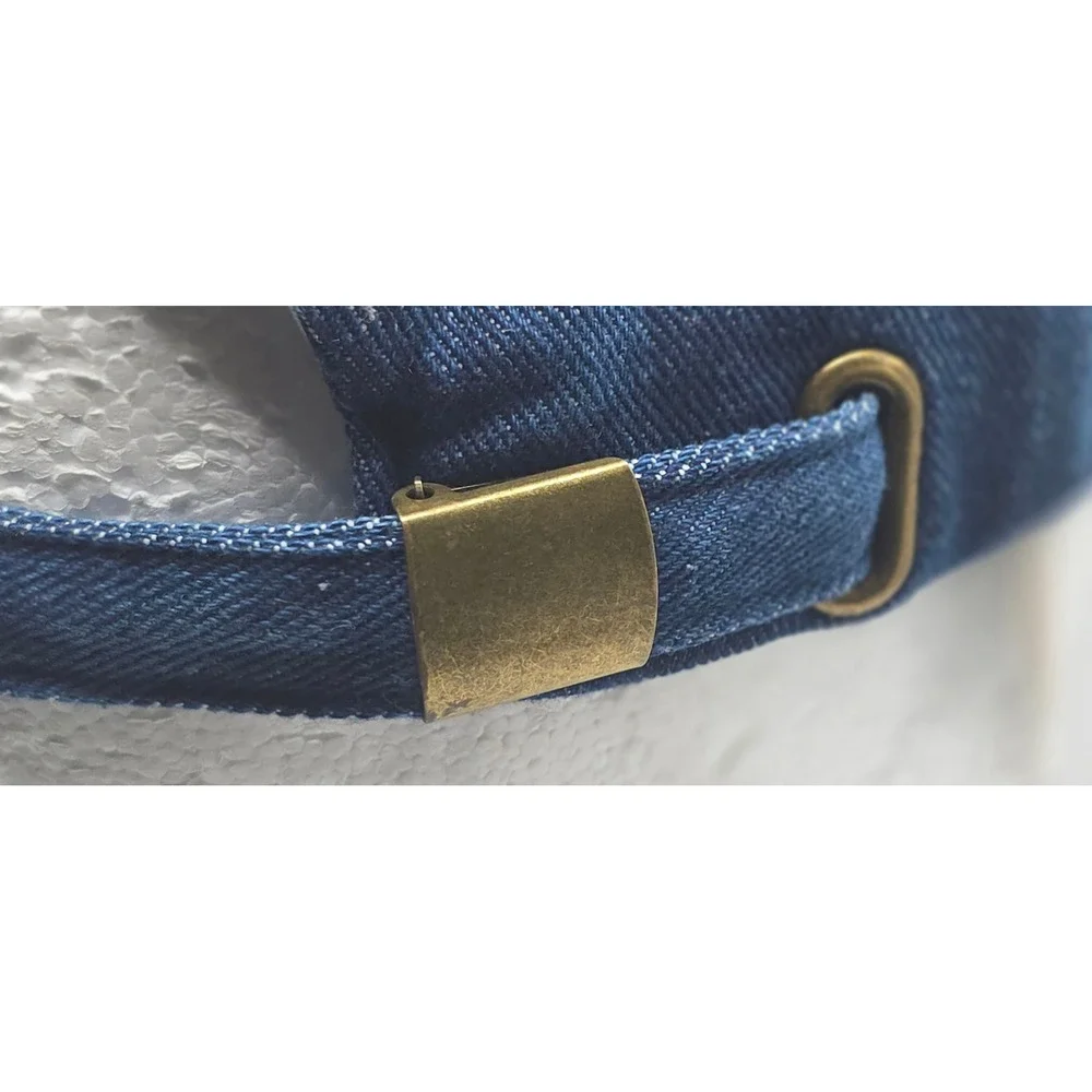 Sun N Sand Denim Pineapple Embroidered Adjustable Baseball Cap Strapback‎ Hat